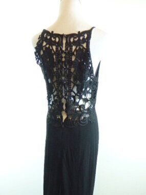 MISS ASHLEE BLACK LACE MAXI DRESS GOWN 12 Vintage NWOT wedding party